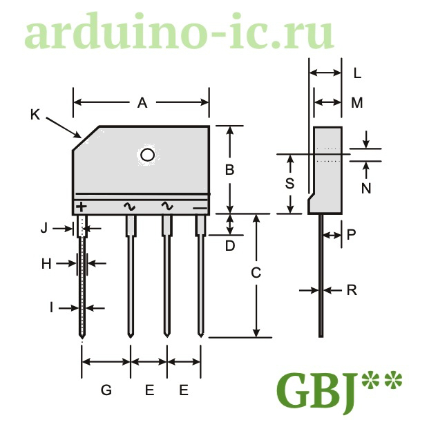 GBJ2510 (25A; 1000V)